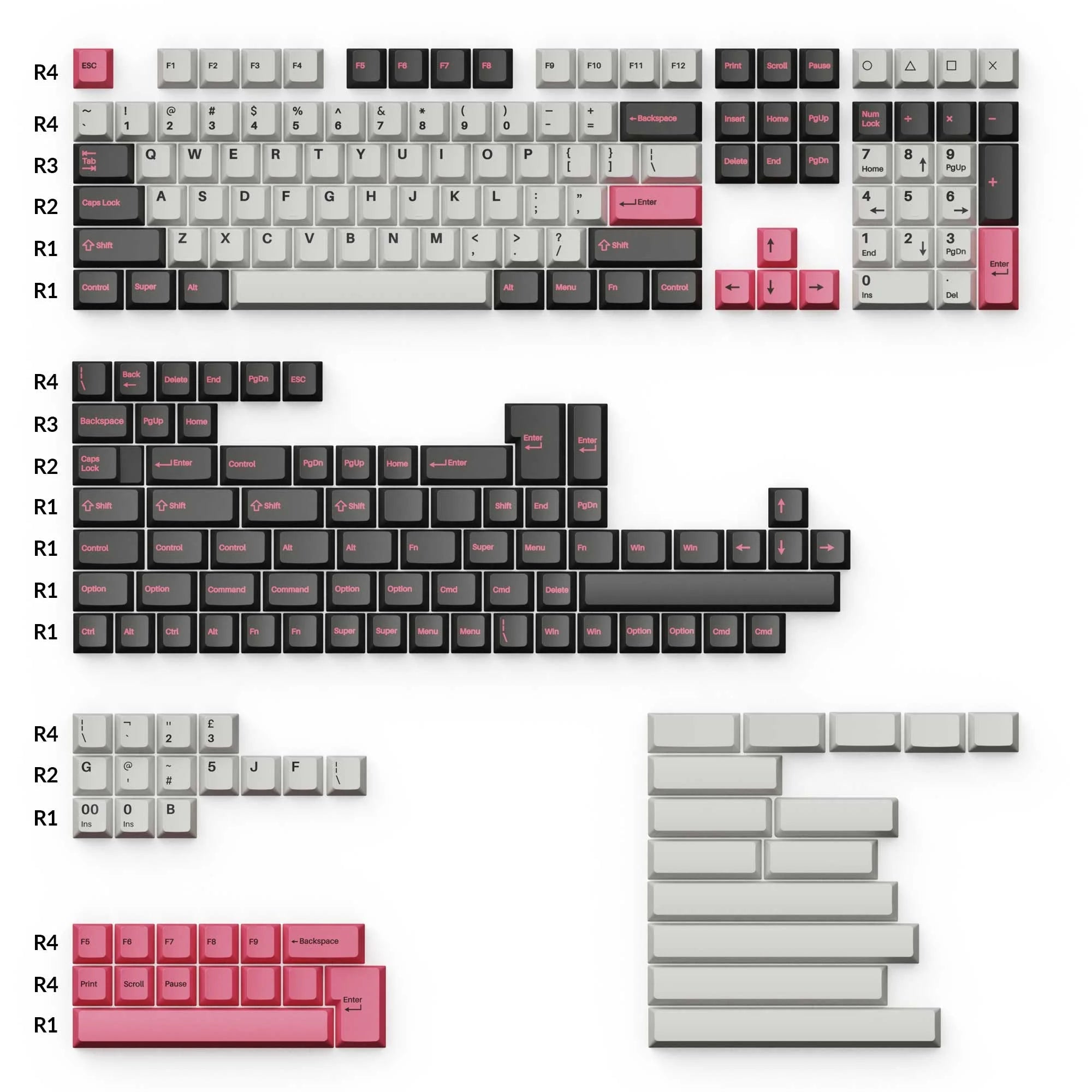 [Keychron] Dolch Pink Keycap Set Double-Shot PBT - Meow Key