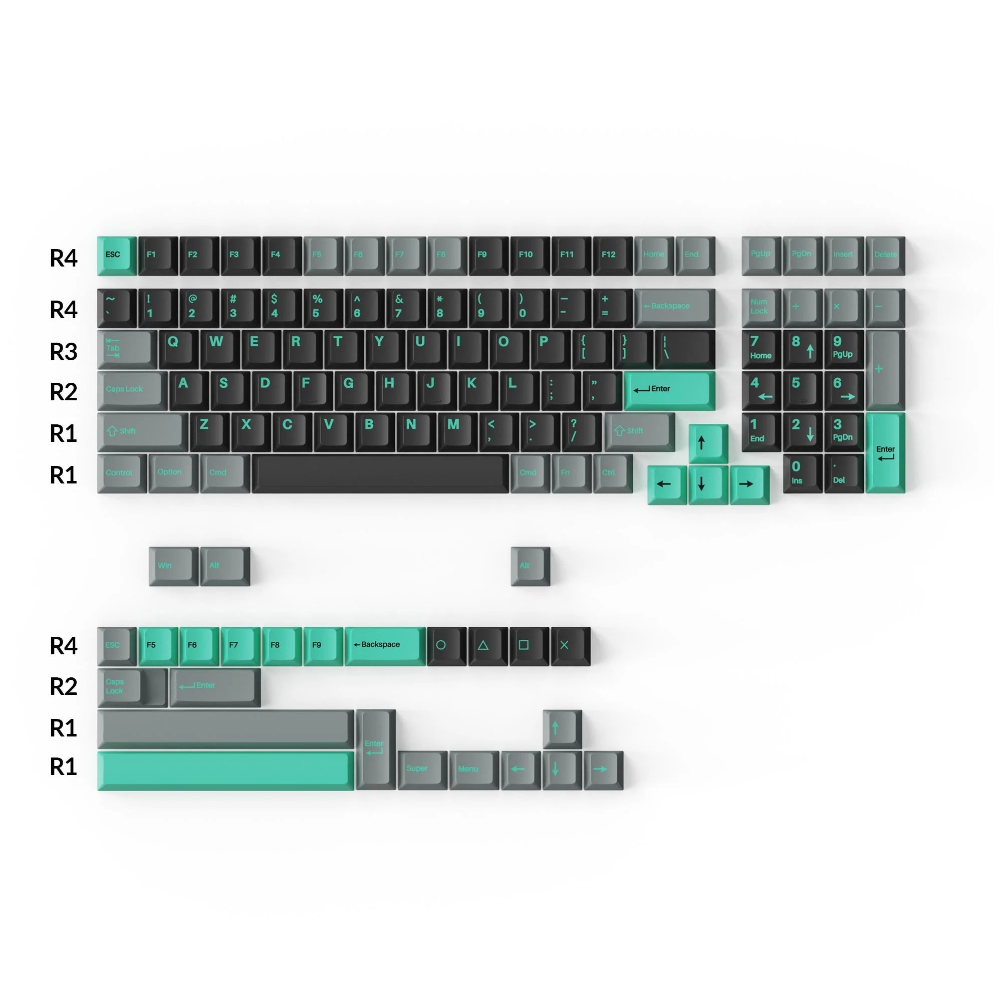[Keychron] Hacker Mint Keycap Set Double-Shot PBT - Meow Key
