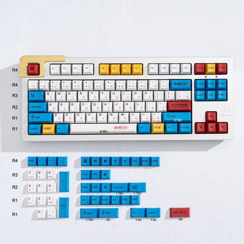 Keycap-[MintoapsOEM] Gundam Keycap Set Dye-Sub PBT - Meow Key