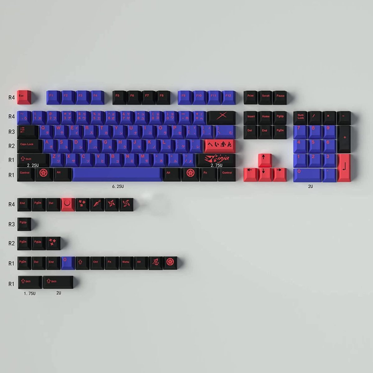 Keycap-[MintoapsOEM] Purple Ninja Keycap Set Dye-Sub PBT - Meow Key