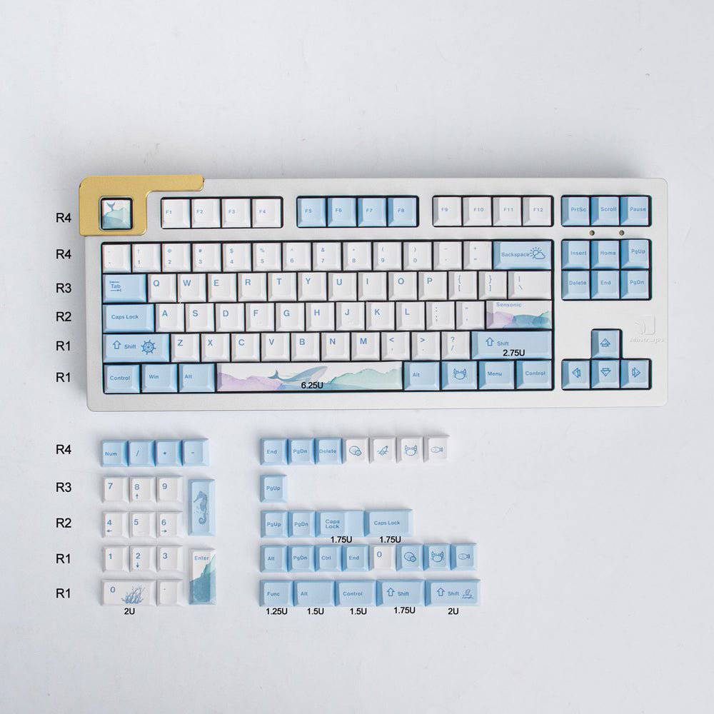 Keycap-[MintoapsOEM] Whale Keycap Set Dye-Sub PBT - Meow Key