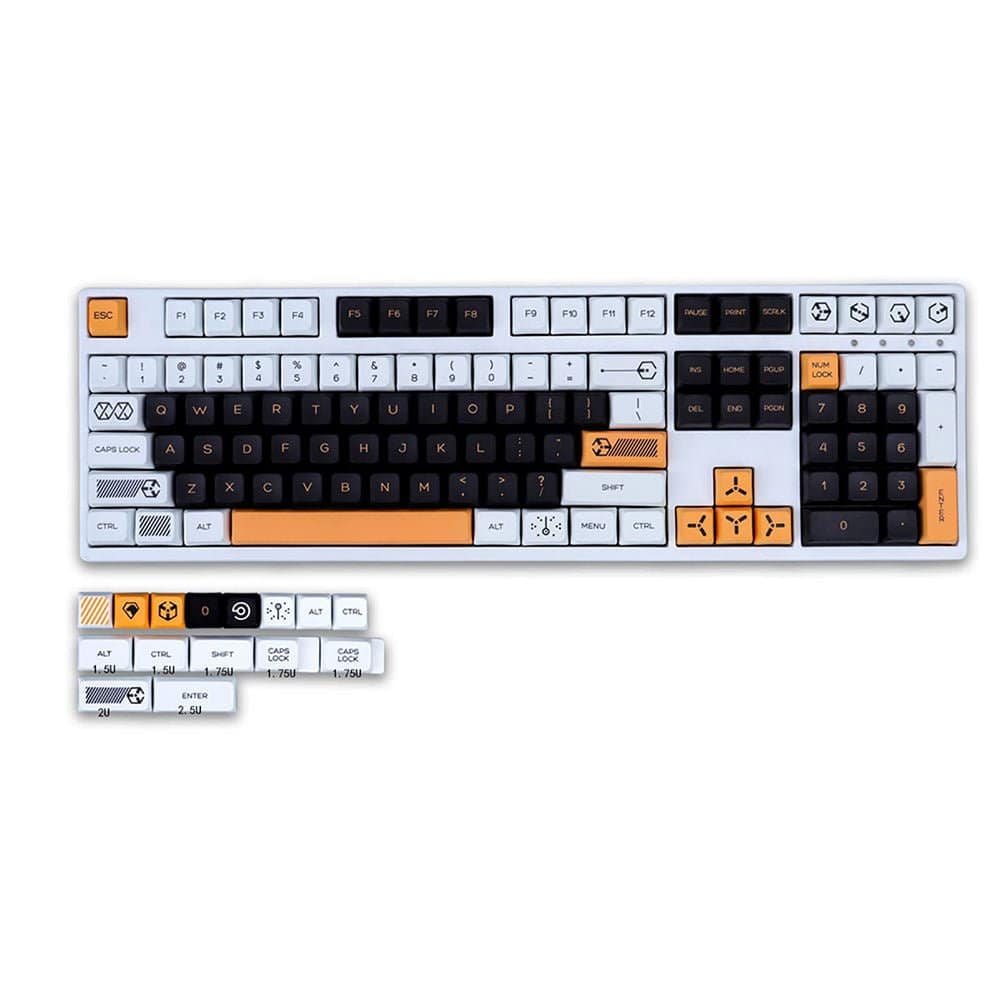 Keycap-[MintoapsOEM] White Virtual War Keycap Set Dye-Sub PBT - Meow Key