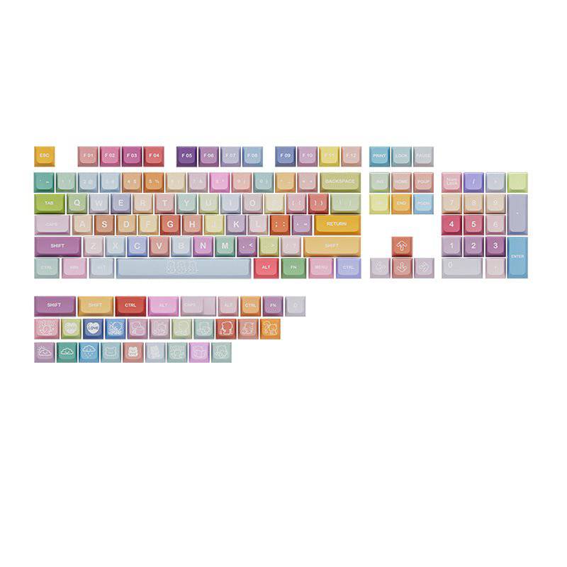 Keycap-[Royal Kludge] Colourful Keycap Set Dye-Sub PBT - Meow Key