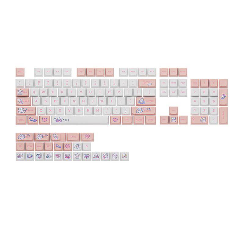 Keycap-[Royal Kludge] Pink Rabbit Keycap Set Dye-Sub PBT - Meow Key